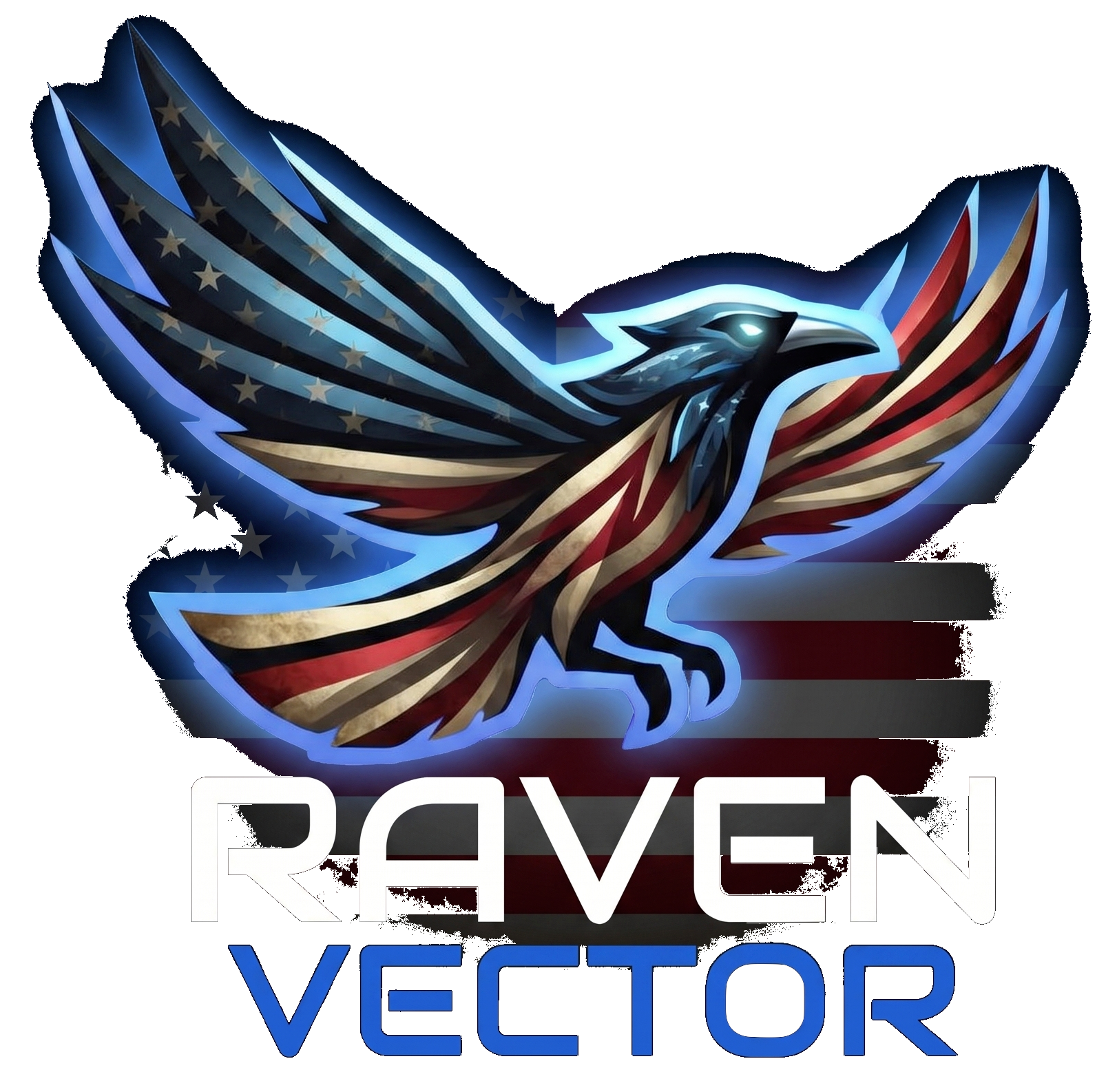 Raven Vector emblem with American flag
